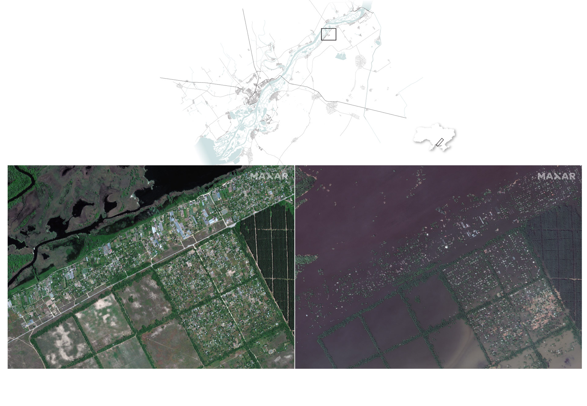 Satellite images show the devastation from the Kakhovka dam collapse ...